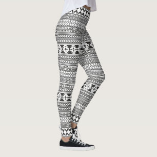 Leggings Copie aztèque noire et blanche
