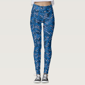 Leggings Copie bleue d'échelle de sirène