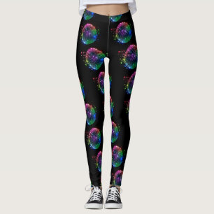 Leggings Copie colorée de boule de disco sur les guêtres