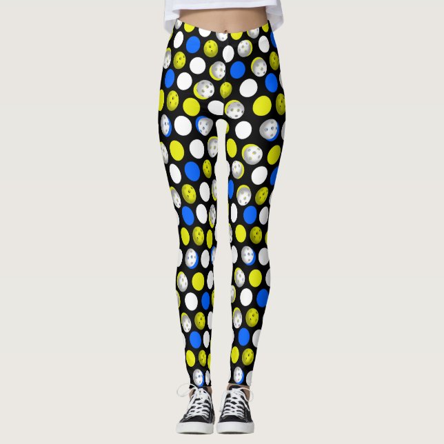 Leggings Copie de Pickleball - pois bleu blanc vert (Devant)