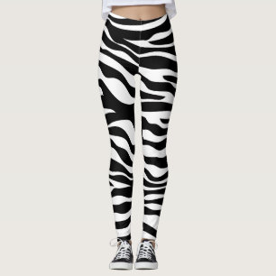 Leggings Copie noire et blanche de zèbre