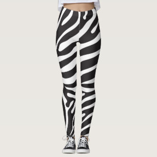 Leggings Copie noire et blanche de zèbre