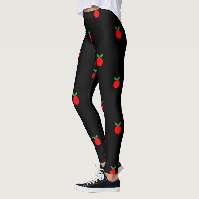Leggings Copie rouge mignonne de fruit de pomme sur les (Gauche)
