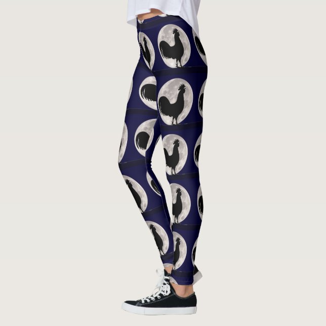 Leggings Coq au clair de lune (Gauche)