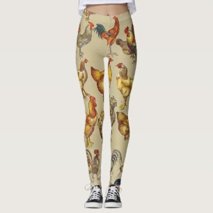 Leggings Coq Poulet de la ferme Volaille animale Pays