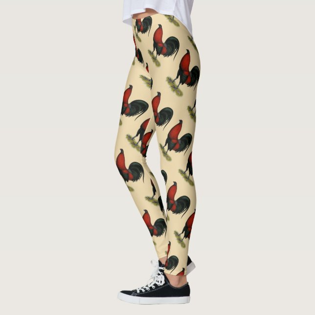 Leggings Coq Rouge Noir BB Américain (Gauche)