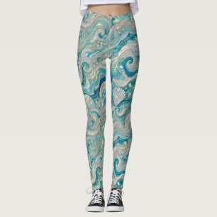 Leggings ~ Coques turquoise ~