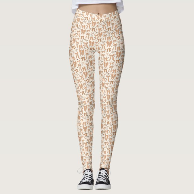 Leggings Coquette Terracotta Bows main tiré Motif (Devant)