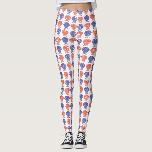 Leggings Coquillages d'Amérique côtière (Devant)
