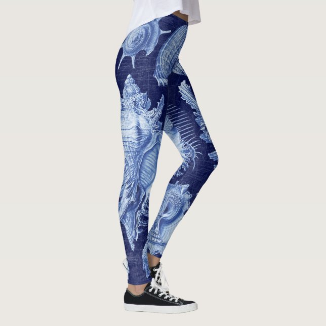 Leggings Coquillages vintages bleu (Droite)