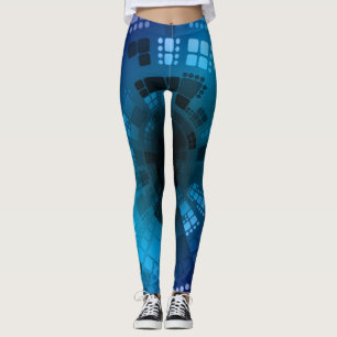 Leggings Coquille diamant de la mer Bleue Abstraite