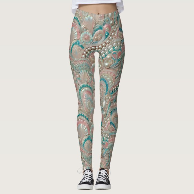 Leggings ~ Coquilles et perles ~ (Devant)