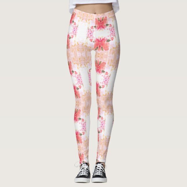 Leggings Corail Flowé brillant (Devant)