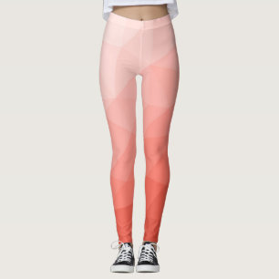 Leggings Corail rose maillage géométrique ombre motif