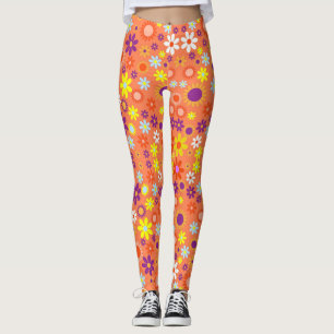 Leggings Corail Vivant coloré motif floral