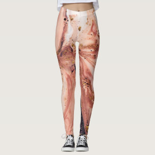 Leggings Coral Gold Marbling : Motif naturel