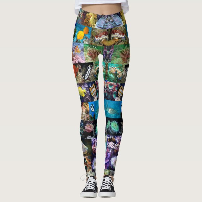 Leggings Coral Reef Marine Life : Poissons et animaux (Devant)
