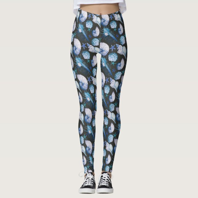 Leggings Coraux avec le motif de coquilles (Devant)