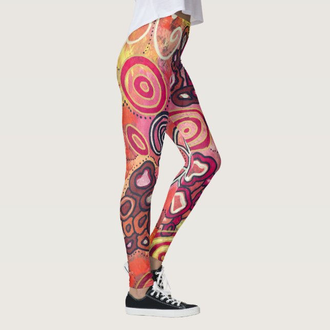 Leggings Coraux Ovaux Tranquilles Oeuvre Abstraite original (Droite)
