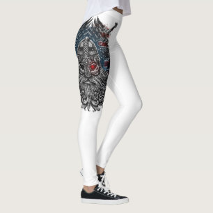 Leggings Corbeaux et épées d'Odin Mythologie Viking drapeau