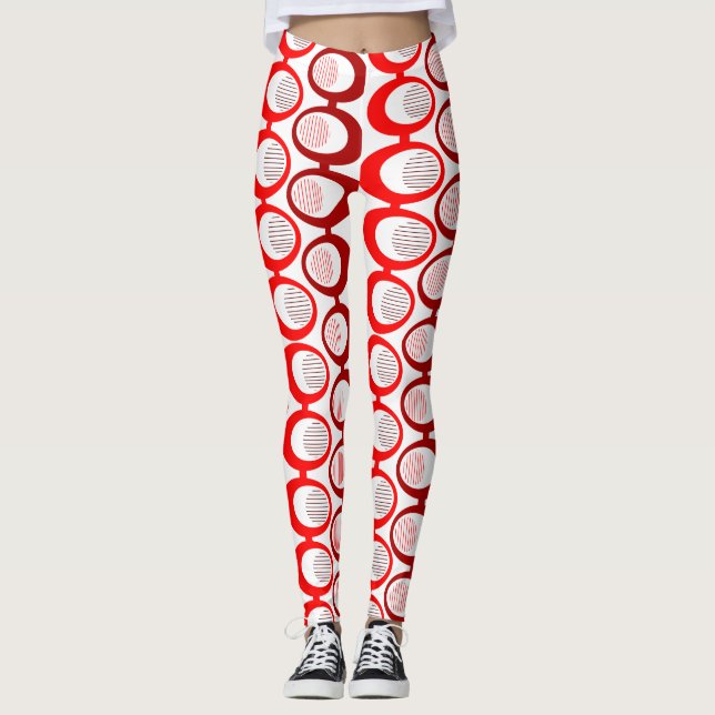 Leggings Cordes ovales rouges (Devant)