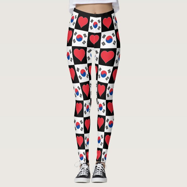 Leggings Corée du Sud Drapeau Coeur Motif patriotique corée (Devant)