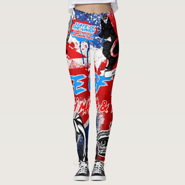 Leggings Corgi et les guêtres d'Union Jack (Devant)