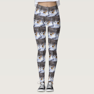 Leggings Corgi laisse neiger Noël