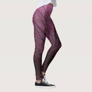 Leggings Corneille dans l'arbre dans le mauve
