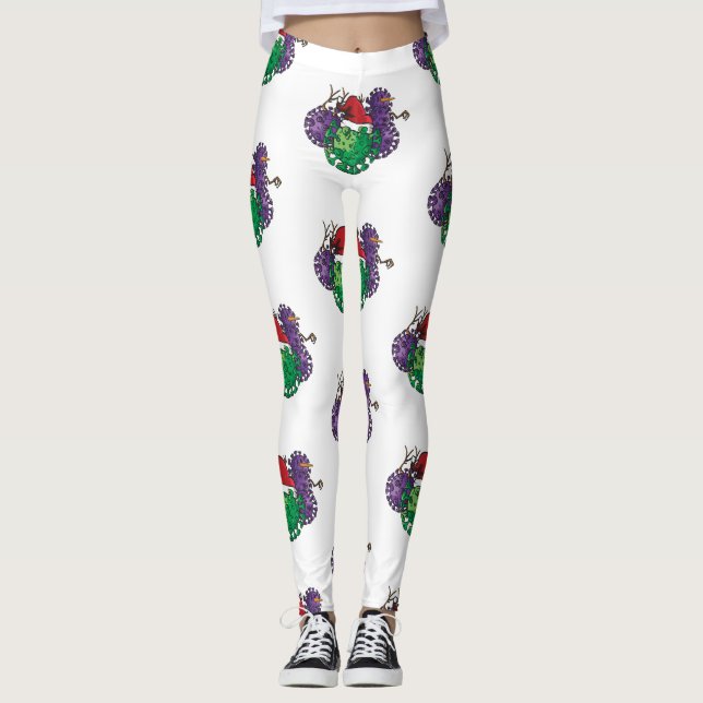 Leggings coronavirus germes snowman (Devant)