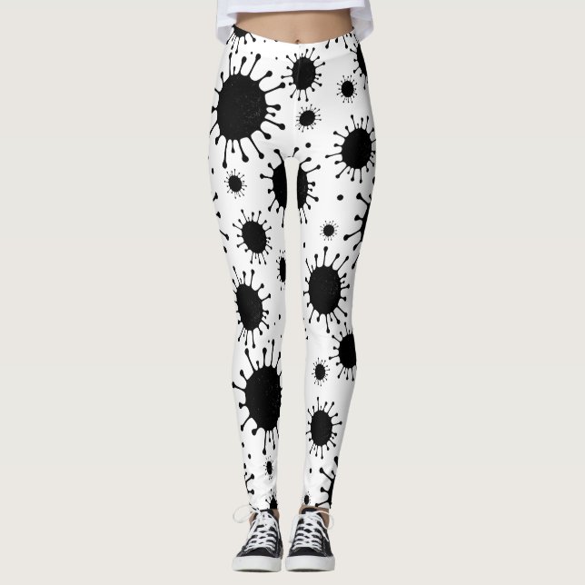 Leggings coronavirus noir (Devant)