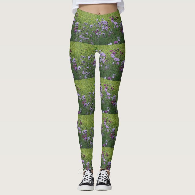Leggings Cosmea, Fleurs sauvages et colza (Devant)