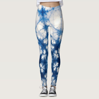 Leggings Cosmic Fractal Energy Art | Blue Geometric Abstrac
