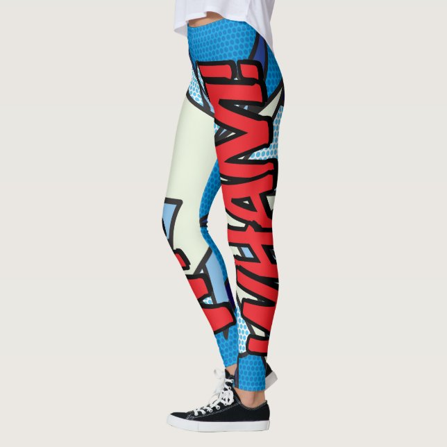 Leggings Cosplay Bande Dessinée Pop Art WHAM (Gauche)