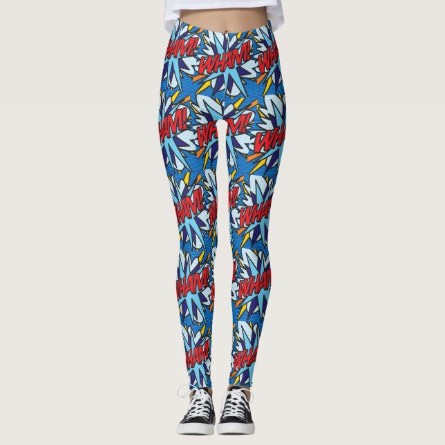 Leggings Cosplay Comic Book Pop Art WHAM! (Devant)