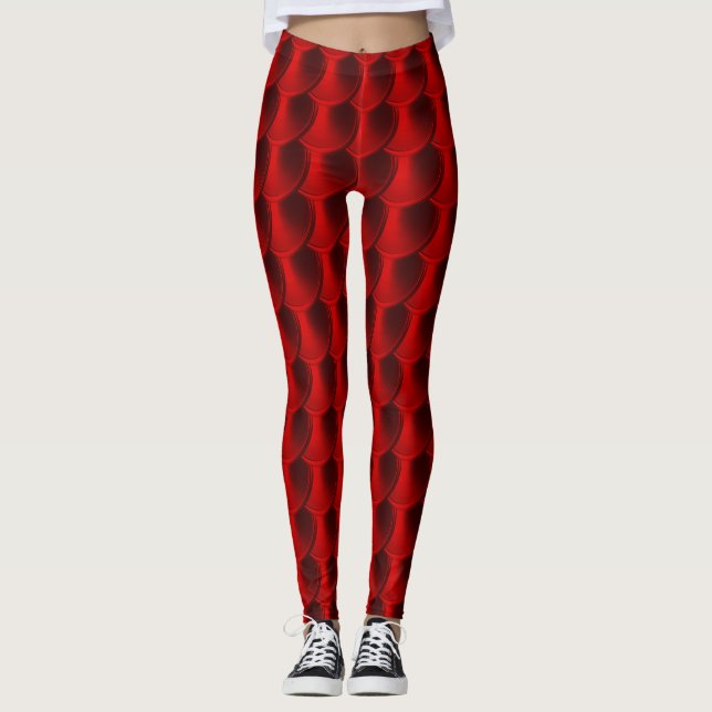 Leggings Cosplay Red Dragon Scale (Devant)