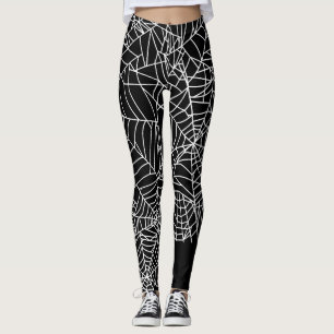 Leggings Costume blanc noir de Halloween de toile