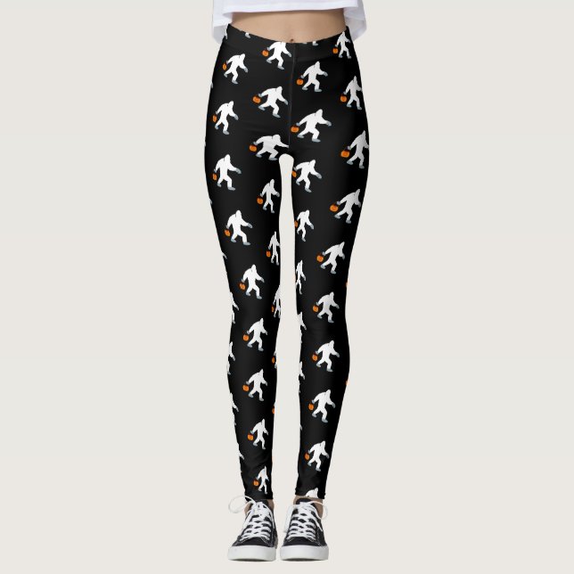 Leggings Costume de Halloween de citrouille de Bigfoot (Devant)