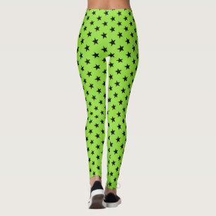 Leggings Costume de sorcière Motif Halloween Green Black St