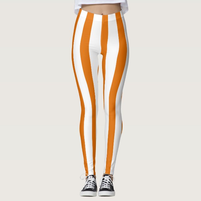 Leggings Costume d'Halloween blanc orange (Devant)