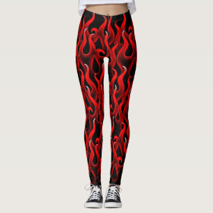 Leggings Costume d'Halloween Devil Red Fire Flames