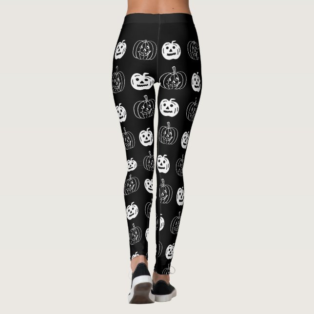 Leggings Costume d'Halloween du Motif mignon Jack-o'-lanter (Dos)