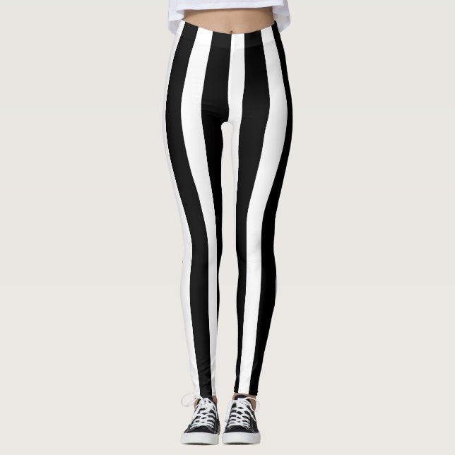 Leggings Costume d'Halloween noir et blanc (Devant)
