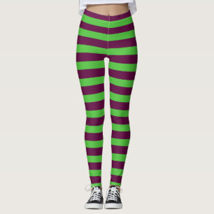 Leggings Costume d'Halloween violet et vert monstre