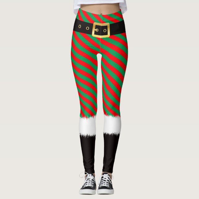 Leggings Costume du Père Noël coton rouge laine de coton Le (Devant)