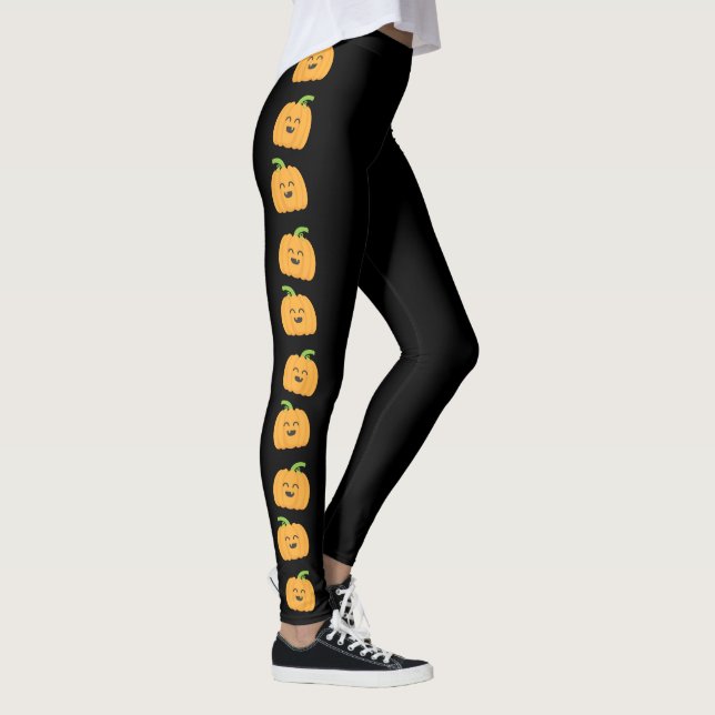 Leggings Costume fille Motif Citrouille d'Halloween mignon (Droite)