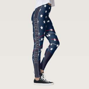 Leggings Costume super héros amusant Nom personnalisé Exerc