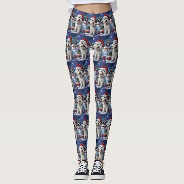 Leggings Coton De Tulear Merveilleux Noël de Noël (Devant)