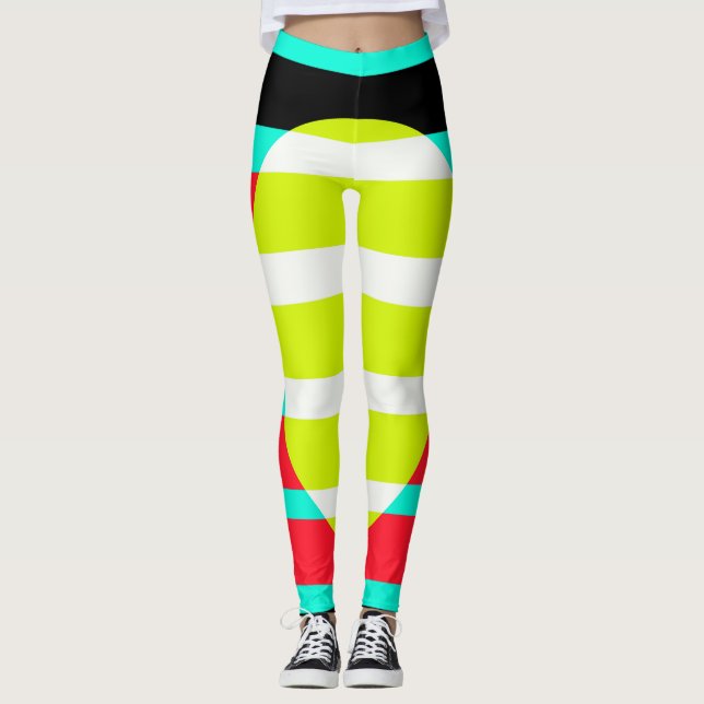 Leggings Coucher de soleil futuriste (Devant)