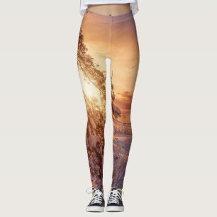 Leggings Coucher de soleil sur la mer et le pin